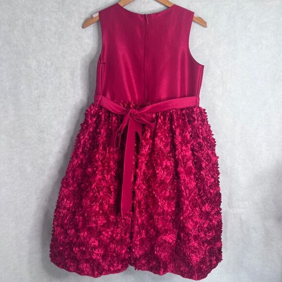 American Princess Dark Pink Satin Bodice Rose Skirt Tie Waist GIRLS Size 16.5 - Picture 3 of 10